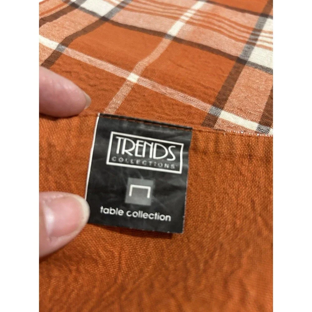 Trends Collections Plaid Rectangular Orange Cotton/Lurex Placemats Machine Wash